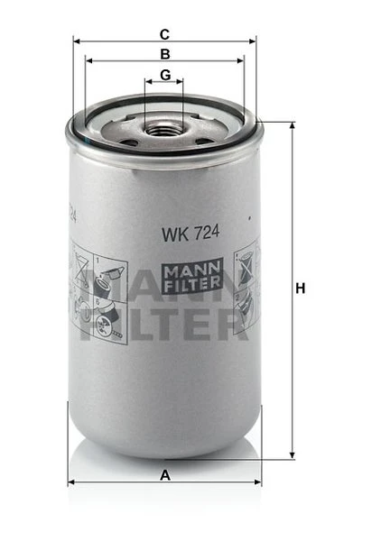 Palivový filter MANN FILTER WK 724