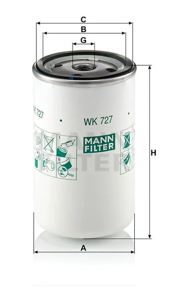 Palivový filter MANN FILTER WK 727