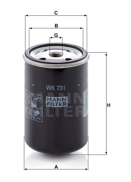 Palivový filter MANN FILTER WK 731