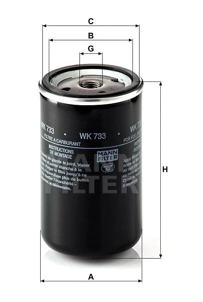 Palivový filter MANN FILTER WK 733