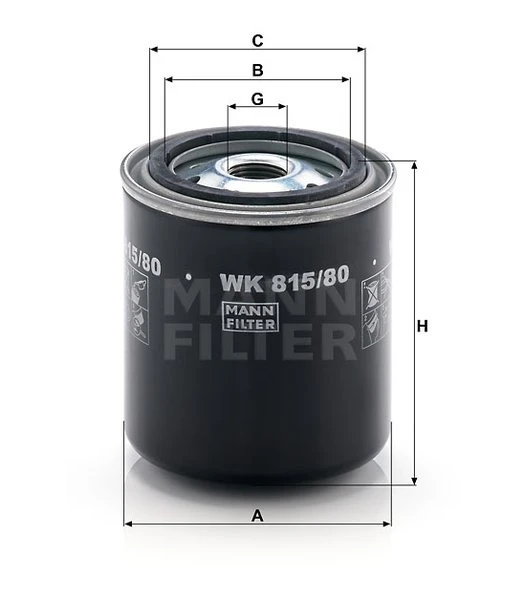 Palivový filter MANN FILTER WK 815/80