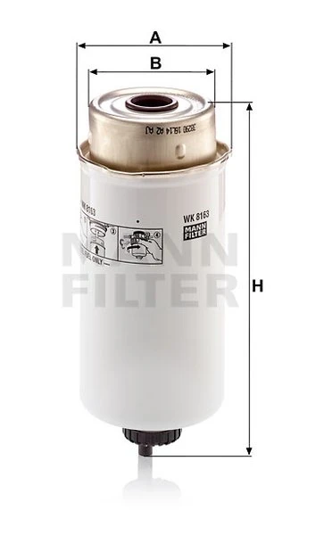 Palivový filter MANN FILTER WK 8163