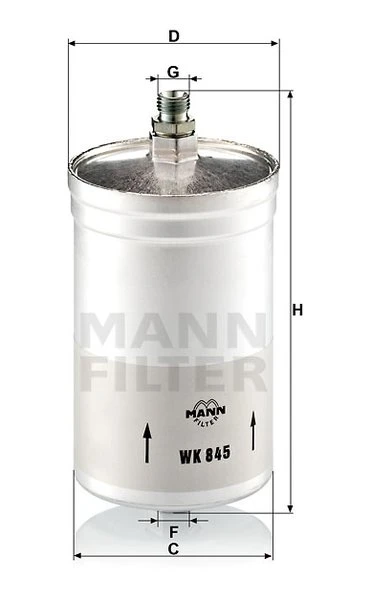 Palivový filter MANN FILTER WK 845
