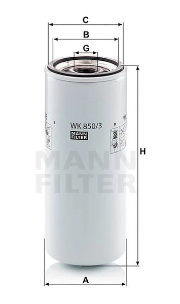 Palivový filter MANN FILTER WK 850/3