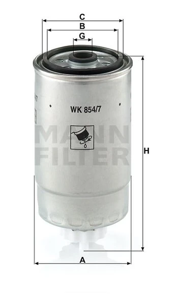 Palivový filter MANN FILTER WK 854/7