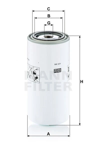 Palivový filter MANN FILTER WK 929 x