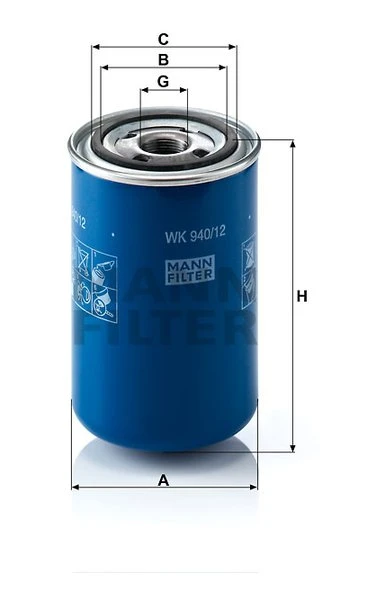 Palivový filter MANN FILTER WK 940/12