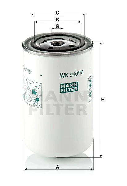 Palivový filter MANN FILTER WK 940/15