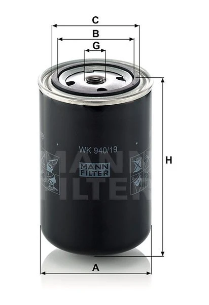 Palivový filter MANN FILTER WK 940/19