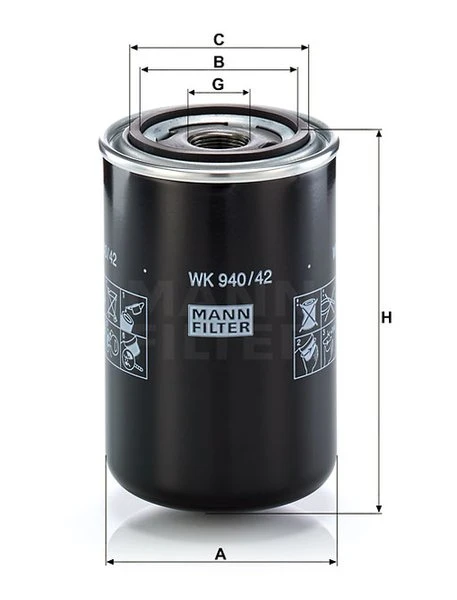 Palivový filter MANN FILTER WK 940/42