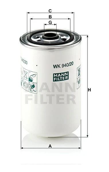 Palivový filter MANN FILTER WK 940/20