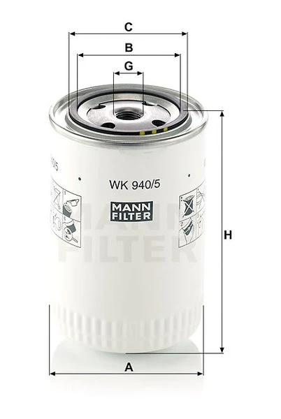 Palivový filter MANN FILTER WK 940/5