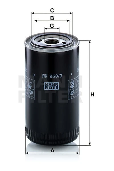 Palivový filter MANN FILTER WK 950/3