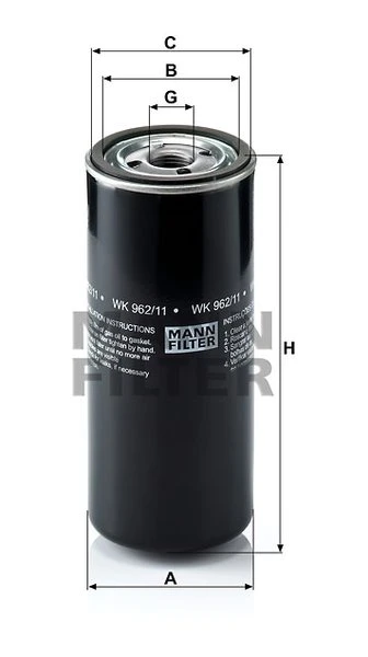 Palivový filter MANN FILTER WK 962/11