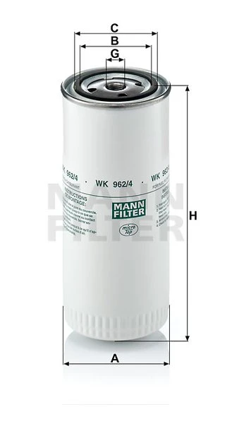 Palivový filter MANN FILTER WK 962/4