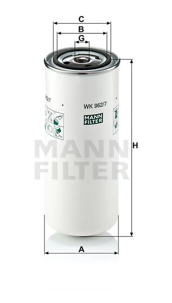 Palivový filter MANN FILTER WK 962/7