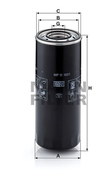 Olejový filter MANN FILTER WP 11 102/1-2
