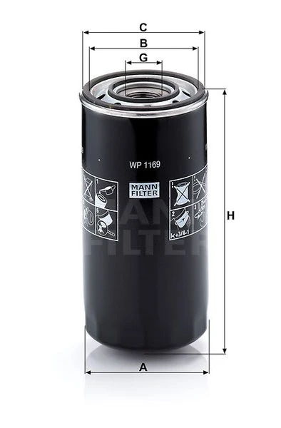 Olejový filter MANN FILTER WP 1169