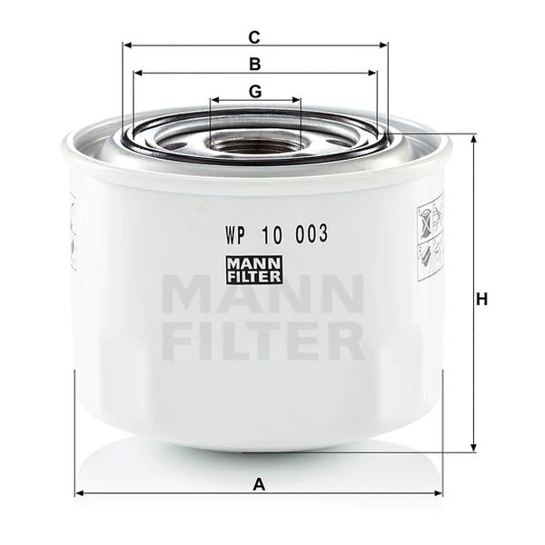 Olejový filter MANN FILTER WP 10 003