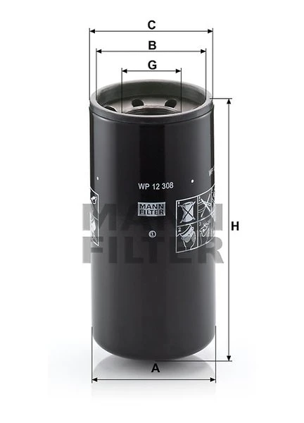 Olejový filter MANN FILTER WP 12 308