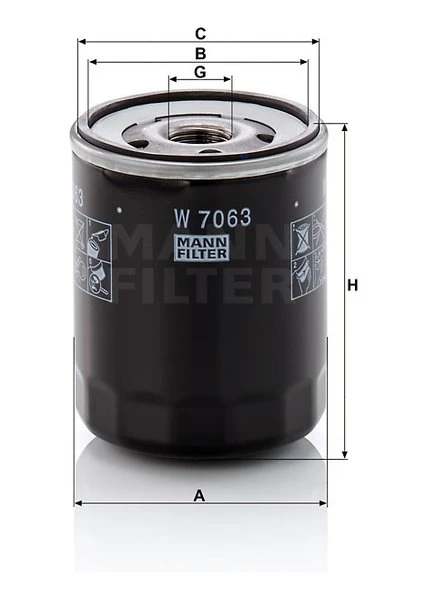 Olejový filter MANN FILTER W 7063