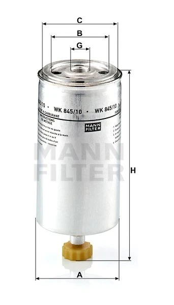Palivový filter MANN FILTER WK 845/10