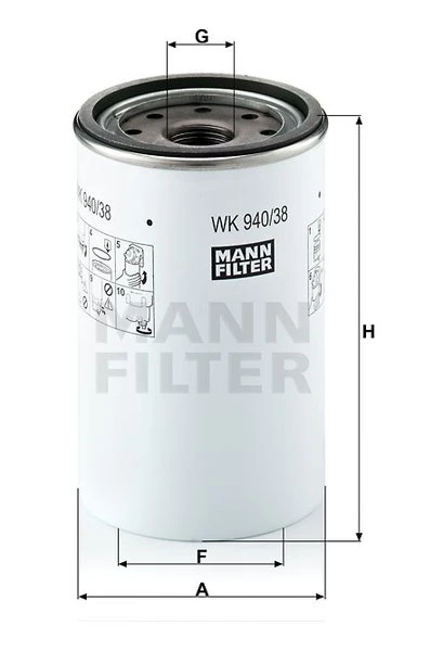 Palivový filter MANN FILTER WK 940/38 x