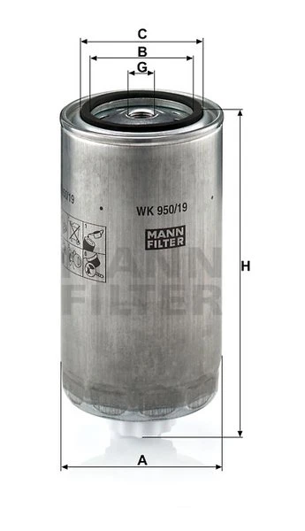 Palivový filter MANN FILTER WK 950/19