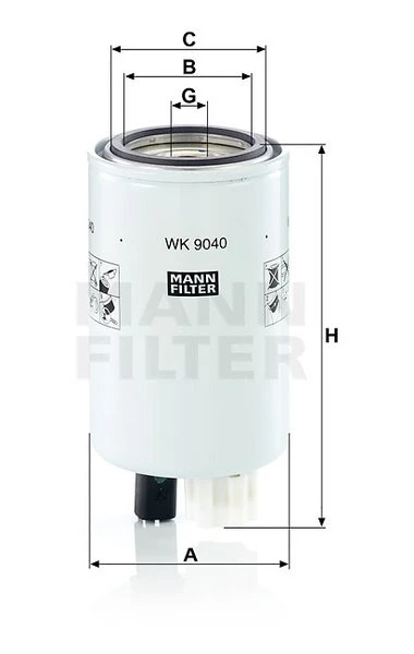 Palivový filter MANN FILTER WK 9040