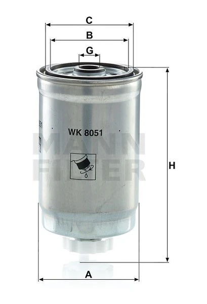 Palivový filter MANN FILTER WK 8051