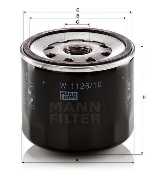 Olejový filter MANN FILTER W 1126/10