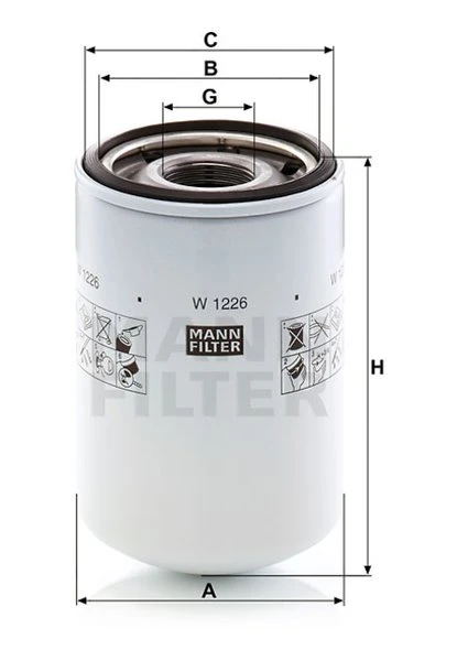 Olejový filter MANN FILTER W 1226