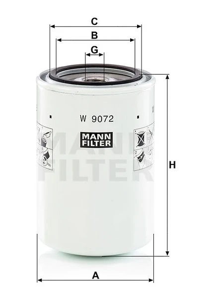 Olejový filter MANN FILTER W 9072