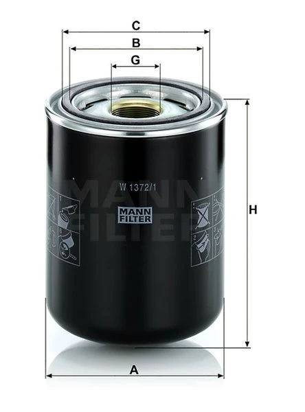Olejový filter MANN FILTER W 1372/1