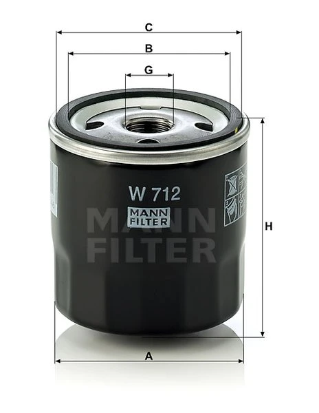 Olejový filter MANN FILTER W 712