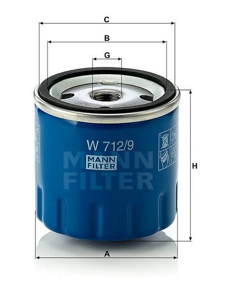 Olejový filter MANN FILTER W 712/9