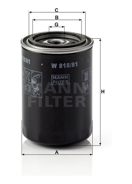 Olejový filter MANN FILTER W 818/81