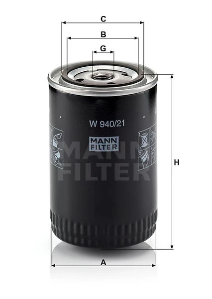 Olejový filter MANN FILTER W 940/21