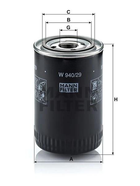 Olejový filter MANN FILTER W 940/29