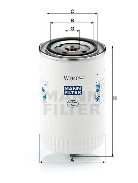 Olejový filter MANN FILTER W 940/41