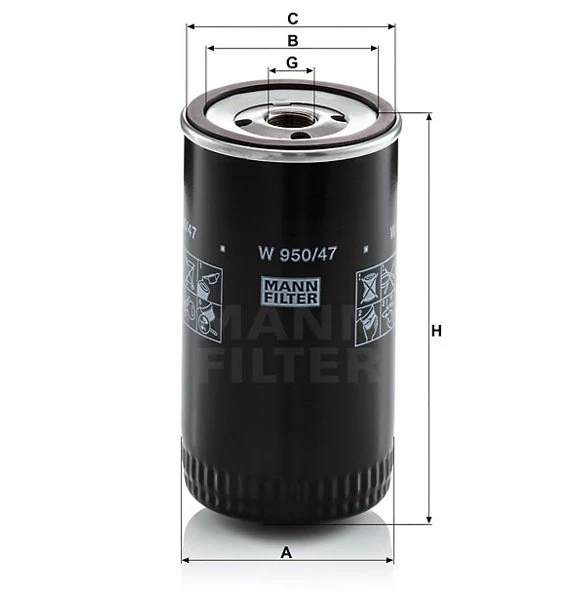 Olejový filter MANN FILTER W 950/47