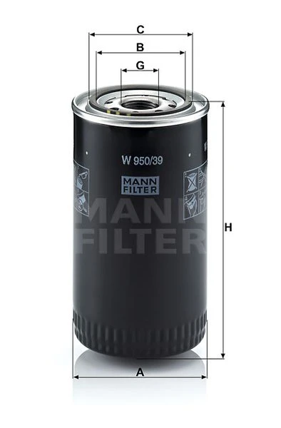 Olejový filter MANN FILTER W 950/39