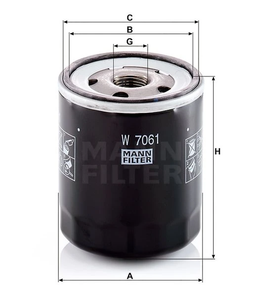 Olejový filter MANN FILTER W 7061