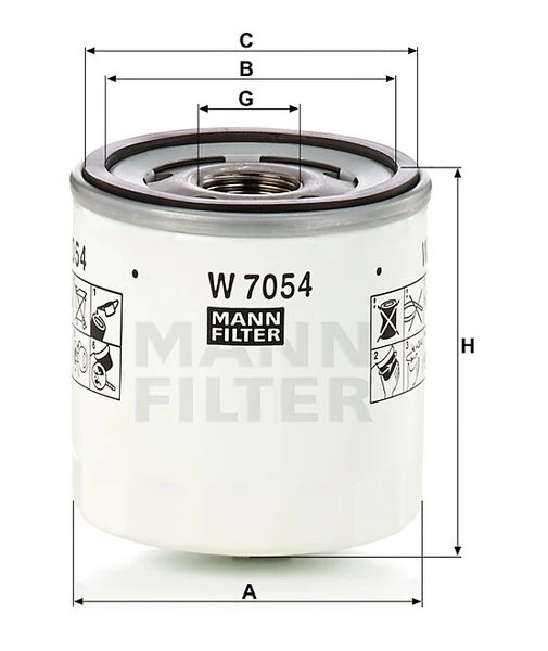 Olejový filter MANN FILTER W 7054