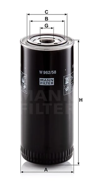 Olejový filter MANN FILTER W 962/58