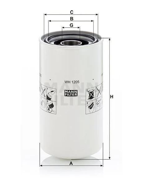 Filter hydrauliky MANN FILTER WH 1205