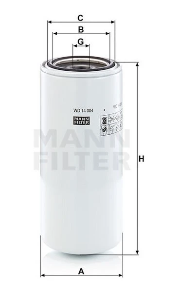 Filter hydrauliky MANN FILTER WD 14 004
