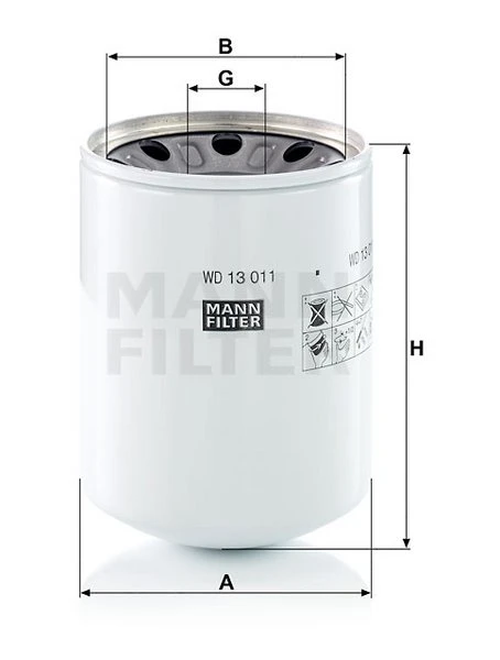 Filter hydrauliky MANN FILTER WD 13 011 x