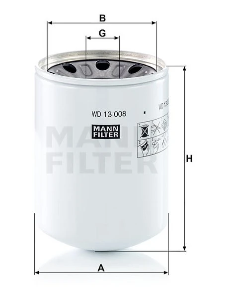 Filter hydrauliky MANN FILTER WD 13 008 x