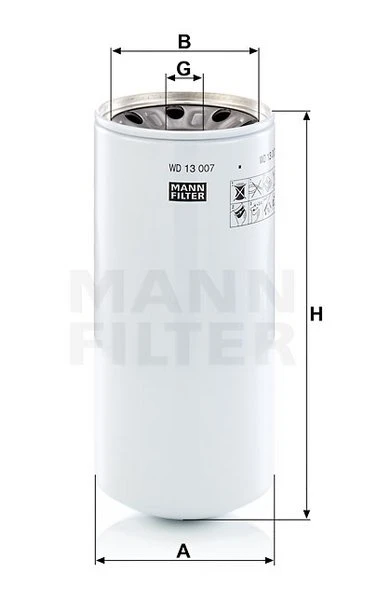 Filter hydrauliky MANN FILTER WD 13 007 x